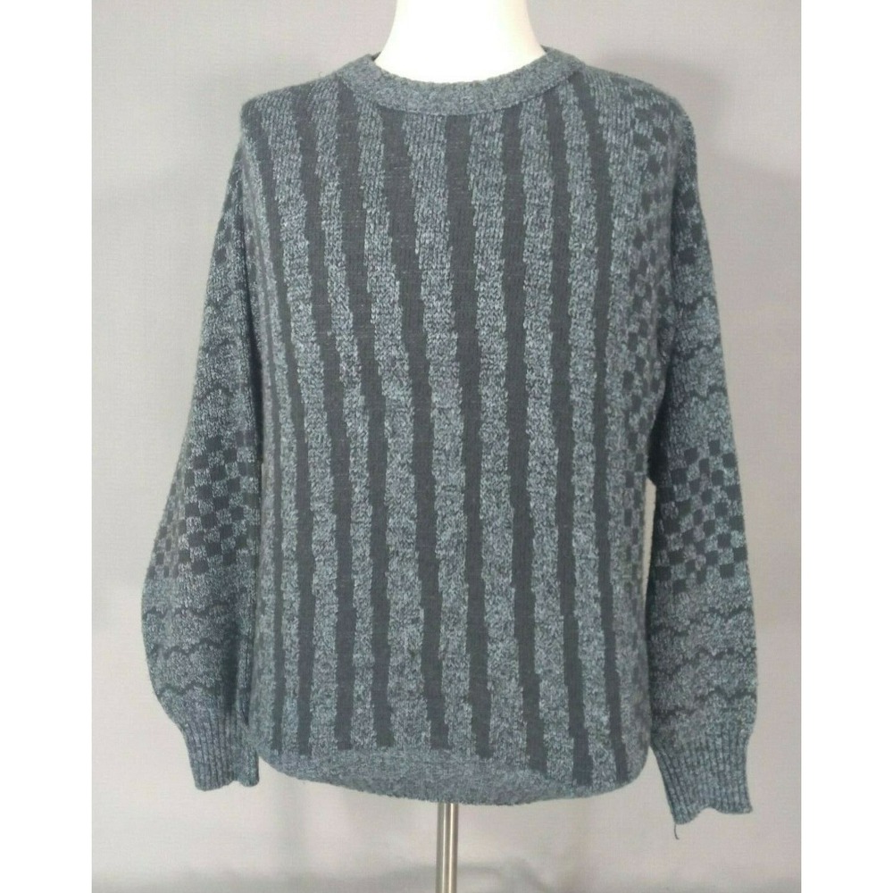 Vintage Le Tigre sweater men's medium blue Crew neck long sleeve thick heavy